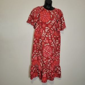 Rhode x target size 18 linen blend red colorful print dress